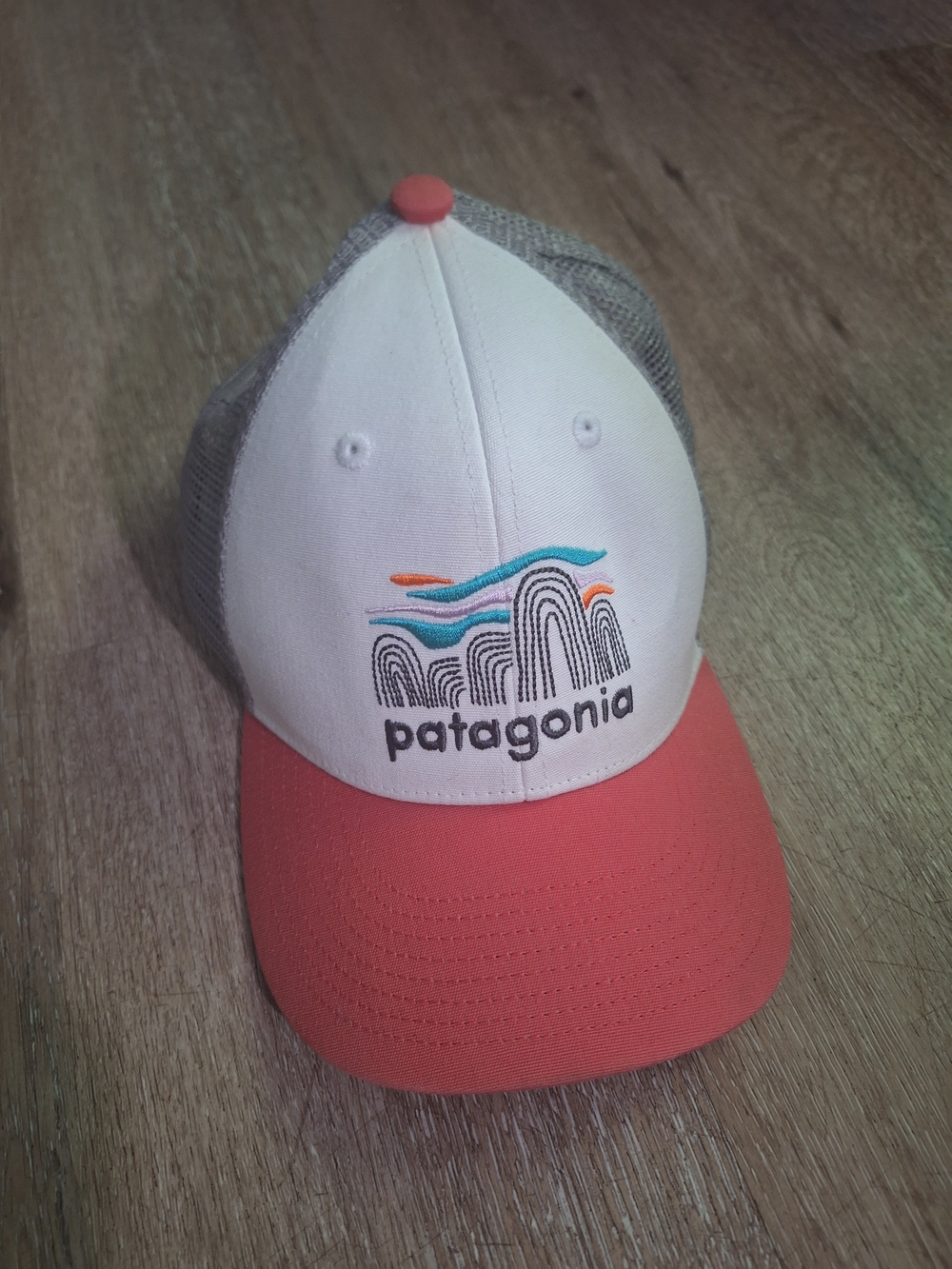 Patagonia White Front Coral Brim Trucker Hat
